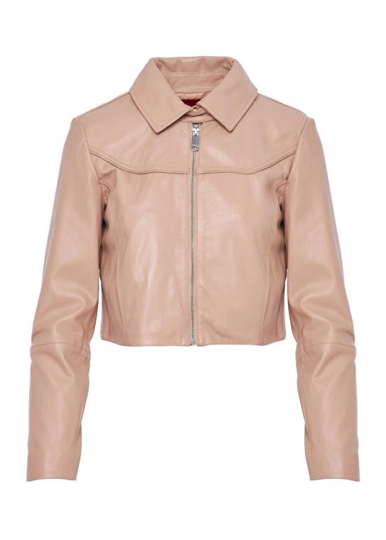 MAX&CO. ΔΕΡΜΑΤΙΝΟ JACKET Ροζ 1 MAX&CO. ΔΕΡΜΑΤΙΝΟ JACKET Ροζ