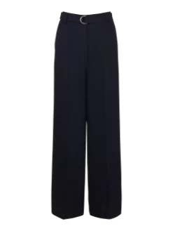 TOMMY HILFIGER ΨΗΛΟΜΕΣΗ ΠΑΝΤΕΛΟΝΑ ΜΕ ΖΩΝΗ Navy -Γυναικεια Ρουχα Κατάστημα 10 75