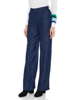 KARL LAGERFELD ΨΗΛΟΜΕΣΟ ΤΖΙΝ ΠΑΝΤΕΛΟΝΙ Mπλε Σκούρο -Γυναικεια Ρουχα Κατάστημα 20 142