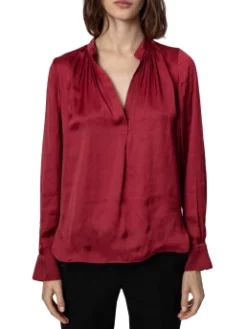 ZADIG & VOLTAIRE ΓΥΝΑΙΚΕΙΟ ΠΟΥΚΑΜΙΣΟ Μπορντό -Γυναικεια Ρουχα Κατάστημα 20 209