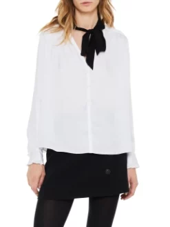 THE KOOPLES ΠΟΥΚΑΜΙΣΟ ΜΕ PUSSY BOW Λευκό -Γυναικεια Ρουχα Κατάστημα 20 223