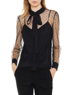 RED VALENTINO POLKA DOT ΠΟΥΚΑΜΙΣΟ Μαύρο -Γυναικεια Ρουχα Κατάστημα 20 229