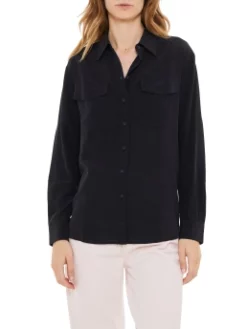 BOSS ΜΕΤΑΞΩΤΟ ΠΟΥΚΑΜΙΣΟ Μαύρο -Γυναικεια Ρουχα Κατάστημα 20 249