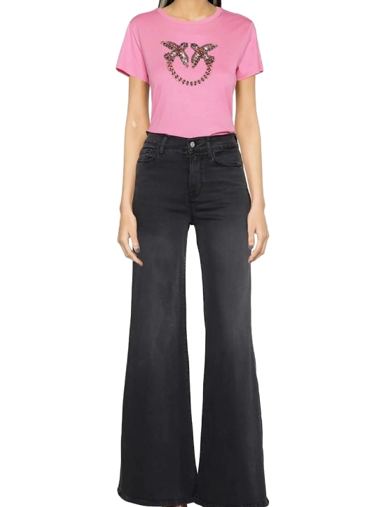 PINKO T-SHIRT ΜΕ ΚΕΝΤΗΜΕΝΟ ΛΟΓΟΤΥΠΟ Φούξια 2 PINKO T-SHIRT ΜΕ ΚΕΝΤΗΜΕΝΟ ΛΟΓΟΤΥΠΟ Φούξια - Image 2