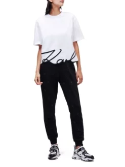 KARL LAGERFELD T-SHIRT ΜΕ ΚΕΝΤΗΤΟ ΛΟΓΟΤΥΠΟ Λευκό -Γυναικεια Ρουχα Κατάστημα 20 305