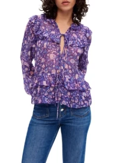 MAJE ΕΜΠΡΙΜΕ ΜΠΛΟΥΖΑ ΜΕ ΒΟΛΑΝ Μωβ -Γυναικεια Ρουχα Κατάστημα 20 319