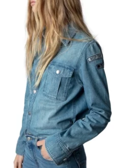 ZADIG & VOLTAIRE ΓΥΝΑΙΚΕΙΟ ΠΟΥΚΑΜΙΣΟ DENIM Γαλάζιο -Γυναικεια Ρουχα Κατάστημα 20 321
