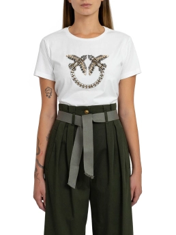 PINKO T-SHIRT ΜΕ ΚΕΝΤΗΜΕΝΟ ΛΟΓΟΤΥΠΟ Λευκό 5 PINKO T-SHIRT ΜΕ ΚΕΝΤΗΜΕΝΟ ΛΟΓΟΤΥΠΟ Λευκό - Image 5