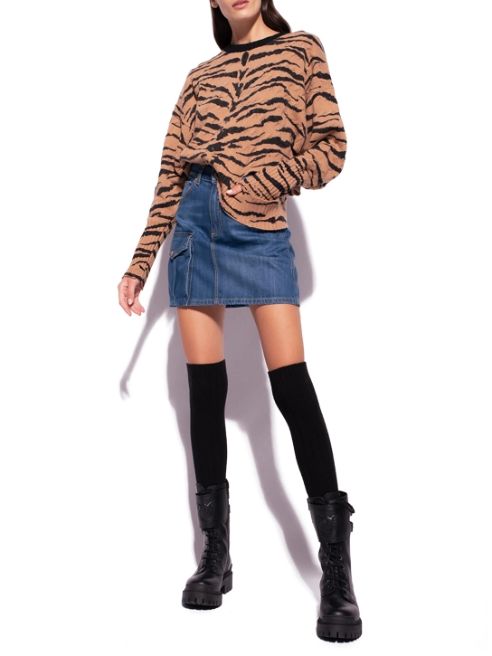 PINKO ΤΙΓΡΕ ΠΛΕΚΤΗ ΜΠΛΟΥΖΑ Μπεζ 2 PINKO ΤΙΓΡΕ ΠΛΕΚΤΗ ΜΠΛΟΥΖΑ Μπεζ - Image 2