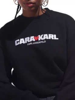 KARL LAGERFELD CARA LOVES KARL ΦΟΥΤΕΡ ΜΠΛΟΥΖΑ Μαύρο -Γυναικεια Ρουχα Κατάστημα 20 345