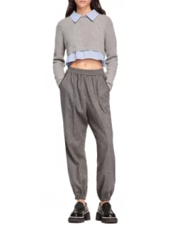 SANDRO ΚΟΝΤΟ ΠΛΕΚΤΟ ΠΟΥΛΟΒΕΡ Γκρι -Γυναικεια Ρουχα Κατάστημα 20 355