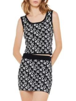 THE KOOPLES ΜΙΝΙ ΦΟΥΣΤΑ ΜΕ ΛΟΓΟΤΥΠΟ Μαύρο 13 THE KOOPLES ΜΙΝΙ ΦΟΥΣΤΑ ΜΕ ΛΟΓΟΤΥΠΟ Μαύρο -Γυναικεια Ρουχα Κατάστημα 20 37