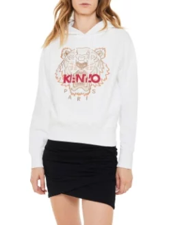 KENZO ΦΟΥΤΕΡ ΜΠΛΟΥΖΑ ΜΕ ΣΧΕΔΙΟ ΚΑΙ ΚΟΥΚΟΥΛΑ Λευκό -Γυναικεια Ρουχα Κατάστημα 20 399