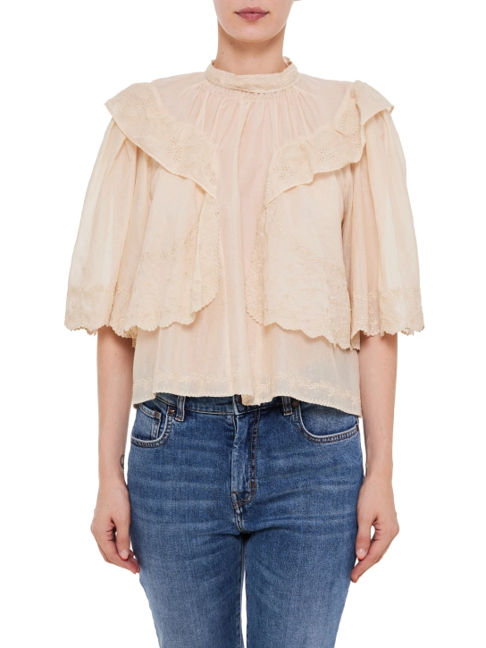 ISABEL MARANT ΜΠΛΟΥΖΑ ΜΕ ΒΟΛΑΝ LAETI Εκρού 2 ISABEL MARANT ΜΠΛΟΥΖΑ ΜΕ ΒΟΛΑΝ LAETI Εκρού - Image 2