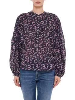 ISABEL MARANT ΕΜΠΡΙΜΕ ΜΠΛΟΥΖΑ SALIKA Μαύρο -Γυναικεια Ρουχα Κατάστημα 20 419