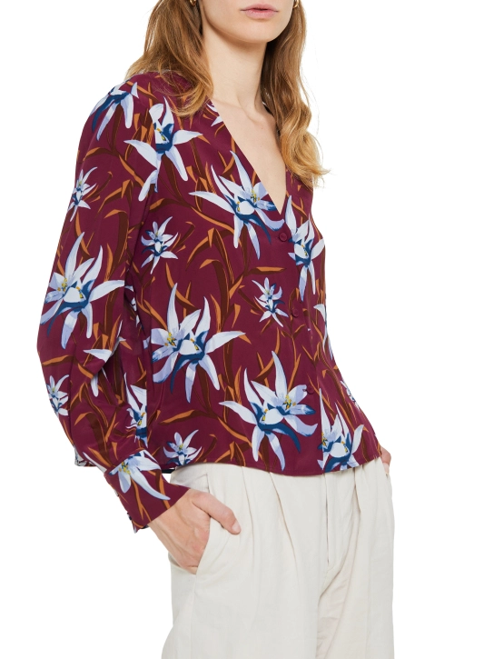 DIANE VON FURSTENBERG ΕΜΠΡΙΜΕ ΠΟΥΚΑΜΙΣΟ PENNY Μπορντό 2 DIANE VON FURSTENBERG ΕΜΠΡΙΜΕ ΠΟΥΚΑΜΙΣΟ PENNY Μπορντό - Image 2