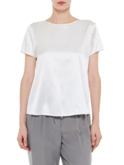 ARMANI ΣΑΤΕΝ ΜΠΛΟΥΖΑ Λευκό -Γυναικεια Ρουχα Κατάστημα 20 435