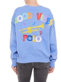 POLO RALPH LAUREN ΦΟΥΤΕΡ ΜΠΛΟΥΖΑ ΜΕ ΣΧΕΔΙΟ Γαλάζιο -Γυναικεια Ρουχα Κατάστημα 20 441