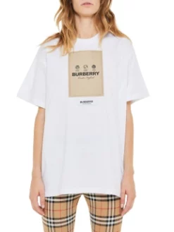 BURBERRY ΓΥΝΑΙΚΕΙΟ T-SHIRT ΜΕ ΣΧΕΔΙΟ Λευκό -Γυναικεια Ρουχα Κατάστημα 20 459