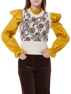 SANDRO ΑΜΑΝΙΚΟ ΠΛΕΚΤΟ ΠΟΥΛΟΒΕΡ Εκρού -Γυναικεια Ρουχα Κατάστημα 20 485