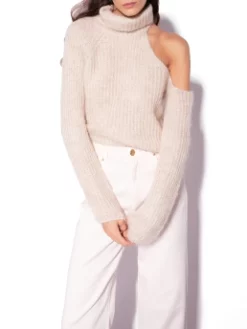 PINKO ΖΙΒΑΓΚΟ ΠΟΥΛΟΒΕΡ ΜΕ ΕΝΑ ΩΜΟ Μπεζ -Γυναικεια Ρουχα Κατάστημα 20 509