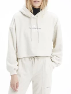 CALVIN KLEIN ΓΥΝΑΙΚΕΙΟ ΦΟΥΤΕΡ ΜΕ ΚΟΥΚΟΥΛΑ Λευκό -Γυναικεια Ρουχα Κατάστημα 20 551