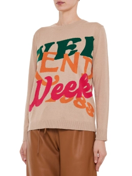 MAX MARA WEEKEND ΠΟΥΛΟΒΕΡ ΜΕ ΣΧΕΔΙΟ Μπεζ 5 MAX MARA WEEKEND ΠΟΥΛΟΒΕΡ ΜΕ ΣΧΕΔΙΟ Μπεζ - Image 5