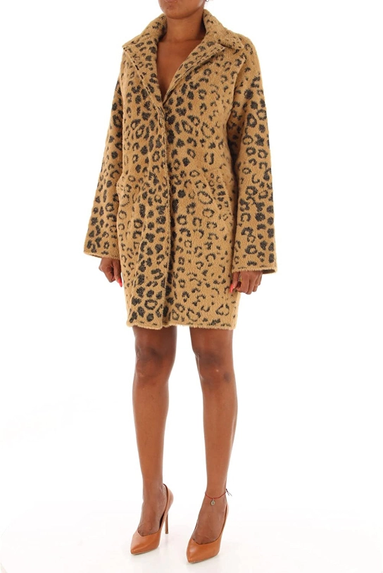 PINKO FAUX FUR ΤΙΓΡΕ ΠΑΛΤΟ Μπεζ 2 PINKO FAUX FUR ΤΙΓΡΕ ΠΑΛΤΟ Μπεζ - Image 2