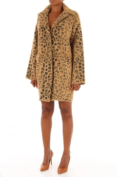 PINKO FAUX FUR ΤΙΓΡΕ ΠΑΛΤΟ Μπεζ 4 PINKO FAUX FUR ΤΙΓΡΕ ΠΑΛΤΟ Μπεζ - Image 4