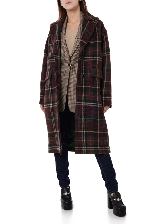 TOMMY HILFIGER ΚΑΡΟ ΜΑΚΡΥ ΠΑΛΤΟ Καφέ 2 TOMMY HILFIGER ΚΑΡΟ ΜΑΚΡΥ ΠΑΛΤΟ Καφέ - Image 2