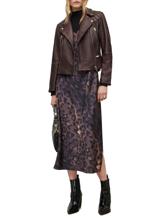 ALL SAINTS ΔΕΡΜΑΤΙΝΟ BIKER JACKET Καφέ 2 ALL SAINTS ΔΕΡΜΑΤΙΝΟ BIKER JACKET Καφέ - Image 2