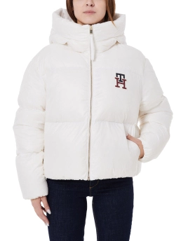 TOMMY HILFIGER ΓΥΝΑΙΚΕΙΟ ΚΑΠΙΤΟΝΕ ΜΠΟΥΦΑΝ Λευκό 5 TOMMY HILFIGER ΓΥΝΑΙΚΕΙΟ ΚΑΠΙΤΟΝΕ ΜΠΟΥΦΑΝ Λευκό - Image 5
