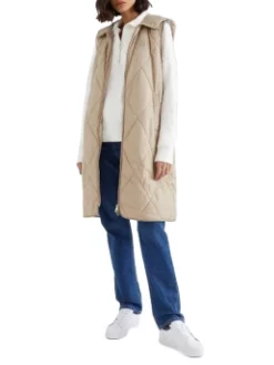 TOMMY HILFIGER ΜΑΚΡΥ ΑΜΑΝΙΚΟ ΚΑΠΙΤΟΝΕ ΜΠΟΥΦΑΝ Μπεζ -Γυναικεια Ρουχα Κατάστημα 20 647