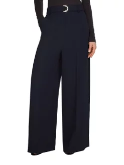 TOMMY HILFIGER ΨΗΛΟΜΕΣΗ ΠΑΝΤΕΛΟΝΑ ΜΕ ΖΩΝΗ Navy -Γυναικεια Ρουχα Κατάστημα 20 75