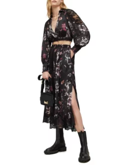 ALL SAINTS MIDI FLORAL ΦΟΥΣΤΑ Μαύρο 10 ALL SAINTS MIDI FLORAL ΦΟΥΣΤΑ Μαύρο -Γυναικεια Ρουχα Κατάστημα 30 14