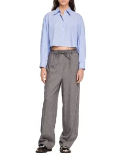 SANDRO ΡΙΓΕ ΠΟΥΚΑΜΙΣΟ Μπλε -Γυναικεια Ρουχα Κατάστημα 30 193