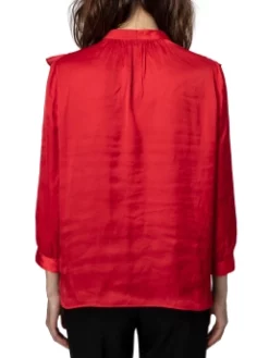 ZADIG & VOLTAIRE ΓΥΝΑΙΚΕΙΟ ΠΟΥΚΑΜΙΣΟ ΜΕ ΒΟΛΑΝ Κόκκινο -Γυναικεια Ρουχα Κατάστημα 30 205