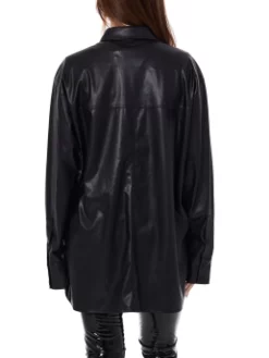 CALVIN KLEIN FAUX LEATHER ΠΟΥΚΑΜΙΣΟ Μαύρο -Γυναικεια Ρουχα Κατάστημα 30 215
