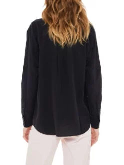 BOSS ΜΕΤΑΞΩΤΟ ΠΟΥΚΑΜΙΣΟ Μαύρο -Γυναικεια Ρουχα Κατάστημα 30 243