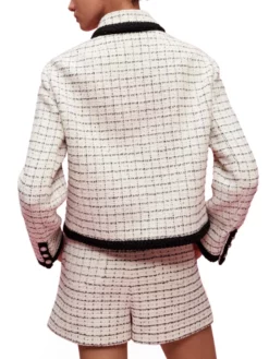 MAJE ΚΑΡΟ TWEED ΣΑΚΑΚΙ Λευκό -Γυναικεια Ρουχα Κατάστημα 30 246