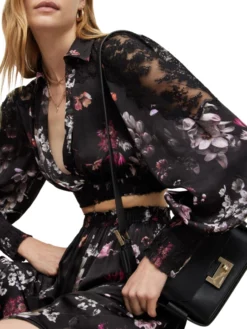 ALL SAINTS CROPPED ΚΡΟΥΑΖΕ ΜΠΛΟΥΖΑ Μαύρο -Γυναικεια Ρουχα Κατάστημα 30 280