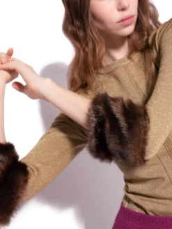 PINKO ΜΠΛΟΥΖΑ ΜΕ FAUX FUR Χρυσό 11 PINKO ΜΠΛΟΥΖΑ ΜΕ FAUX FUR Χρυσό -Γυναικεια Ρουχα Κατάστημα 30 343