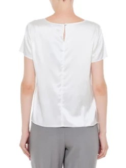 ARMANI ΣΑΤΕΝ ΜΠΛΟΥΖΑ Λευκό -Γυναικεια Ρουχα Κατάστημα 30 423