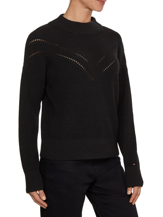 TOMMY HILFIGER ΓΥΝΑΙΚΕΙΟ ΠΟΥΛΟΒΕΡ Μαύρο 3 TOMMY HILFIGER ΓΥΝΑΙΚΕΙΟ ΠΟΥΛΟΒΕΡ Μαύρο - Image 3