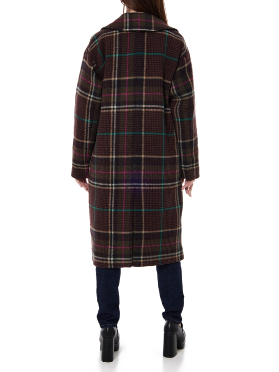 TOMMY HILFIGER ΚΑΡΟ ΜΑΚΡΥ ΠΑΛΤΟ Καφέ 3 TOMMY HILFIGER ΚΑΡΟ ΜΑΚΡΥ ΠΑΛΤΟ Καφέ - Image 3