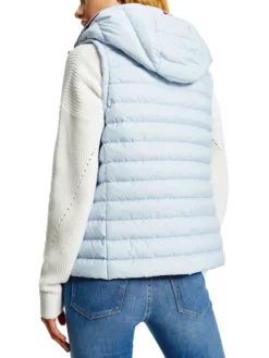 TOMMY HILFIGER ΑΜΑΝΙΚΟ ΚΑΠΙΤΟΝΕ ΜΠΟΥΦΑΝ Γαλάζιο -Γυναικεια Ρουχα Κατάστημα 30 630