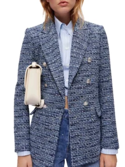 MAJE TWEED ΣΑΚΑΚΙ Γαλάζιο -Γυναικεια Ρουχα Κατάστημα 40 102