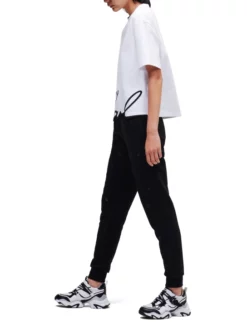 KARL LAGERFELD T-SHIRT ΜΕ ΚΕΝΤΗΤΟ ΛΟΓΟΤΥΠΟ Λευκό -Γυναικεια Ρουχα Κατάστημα 40 122