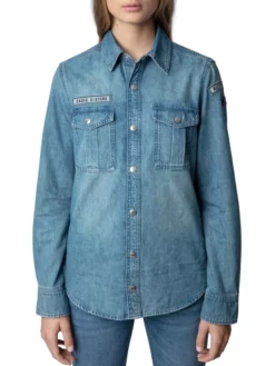 ZADIG & VOLTAIRE ΓΥΝΑΙΚΕΙΟ ΠΟΥΚΑΜΙΣΟ DENIM Γαλάζιο -Γυναικεια Ρουχα Κατάστημα 40 132