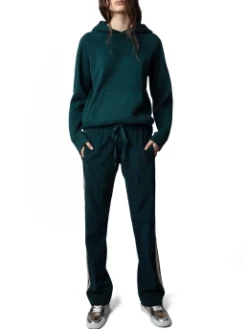 ZADIG & VOLTAIRE ΦΟΥΤΕΡ ΜΠΛΟΥΖΑ ΜΕ ΚΟΥΚΟΥΛΑ ΚΑΙ ΣΧΕΔΙΟ Πετρόλ -Γυναικεια Ρουχα Κατάστημα 40 153